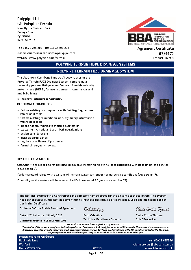 Terrain Fuze Bba Certificate Polypipe