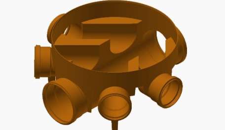 Terrain underground drainage pipe system inspection chambers for commercial buildings